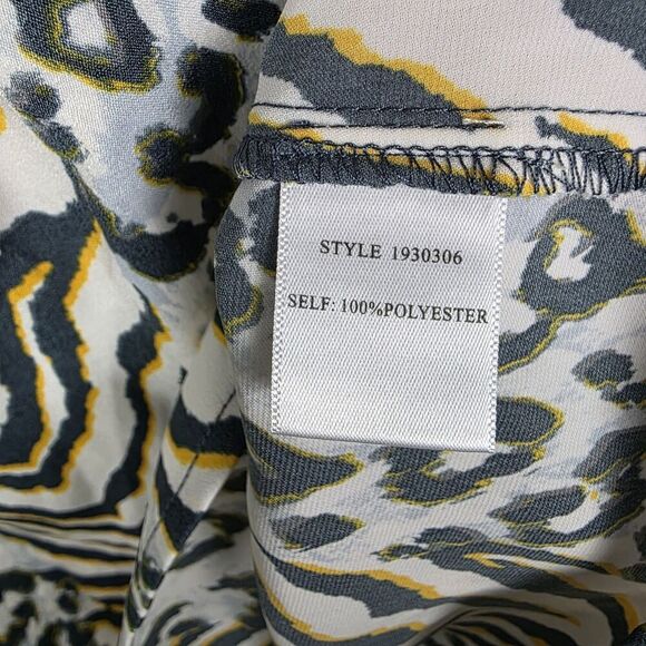 Anthropologie Current Air Mixed Animal Print Long Sleeve Popover Top Size Large - Picture 4 of 6